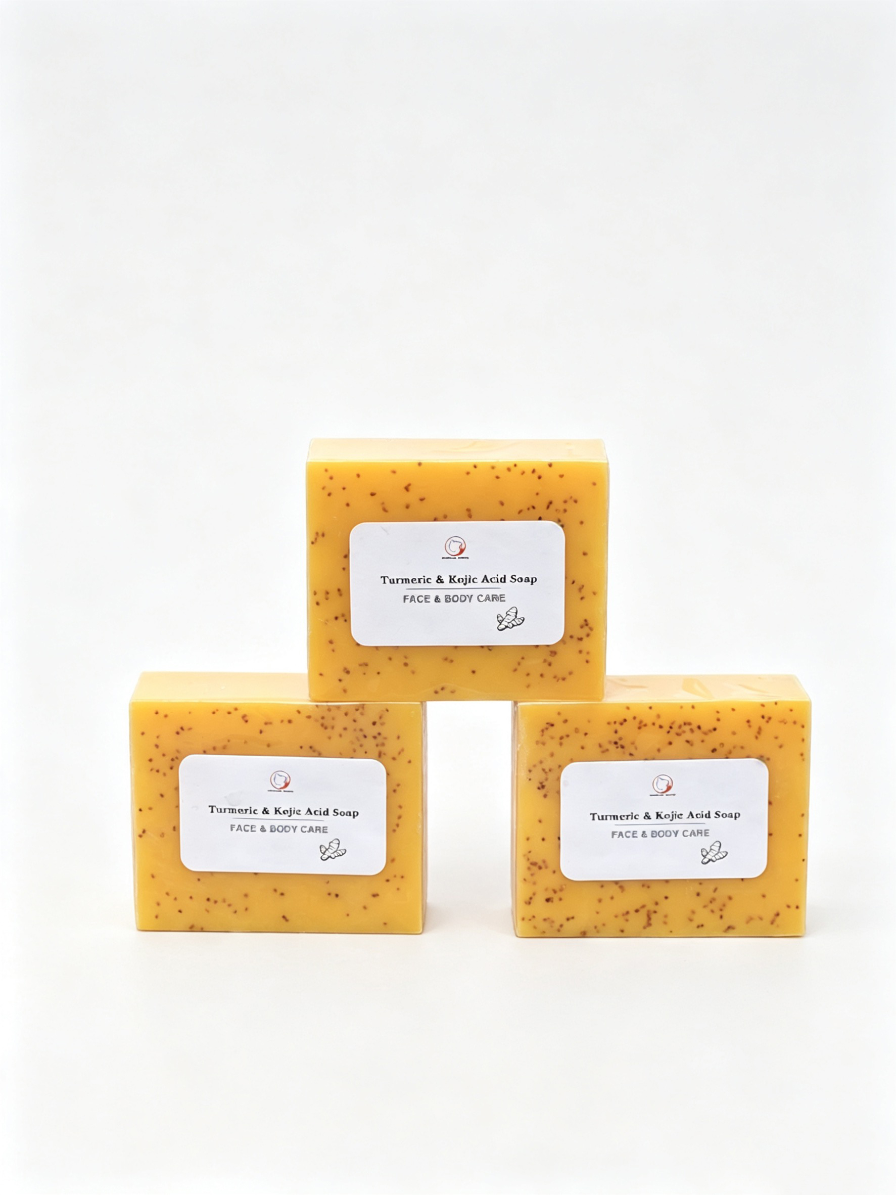In-stock Handmade Cold Process Turmeric Lemon Kojic Acid Bar Soaps for Bath and Face