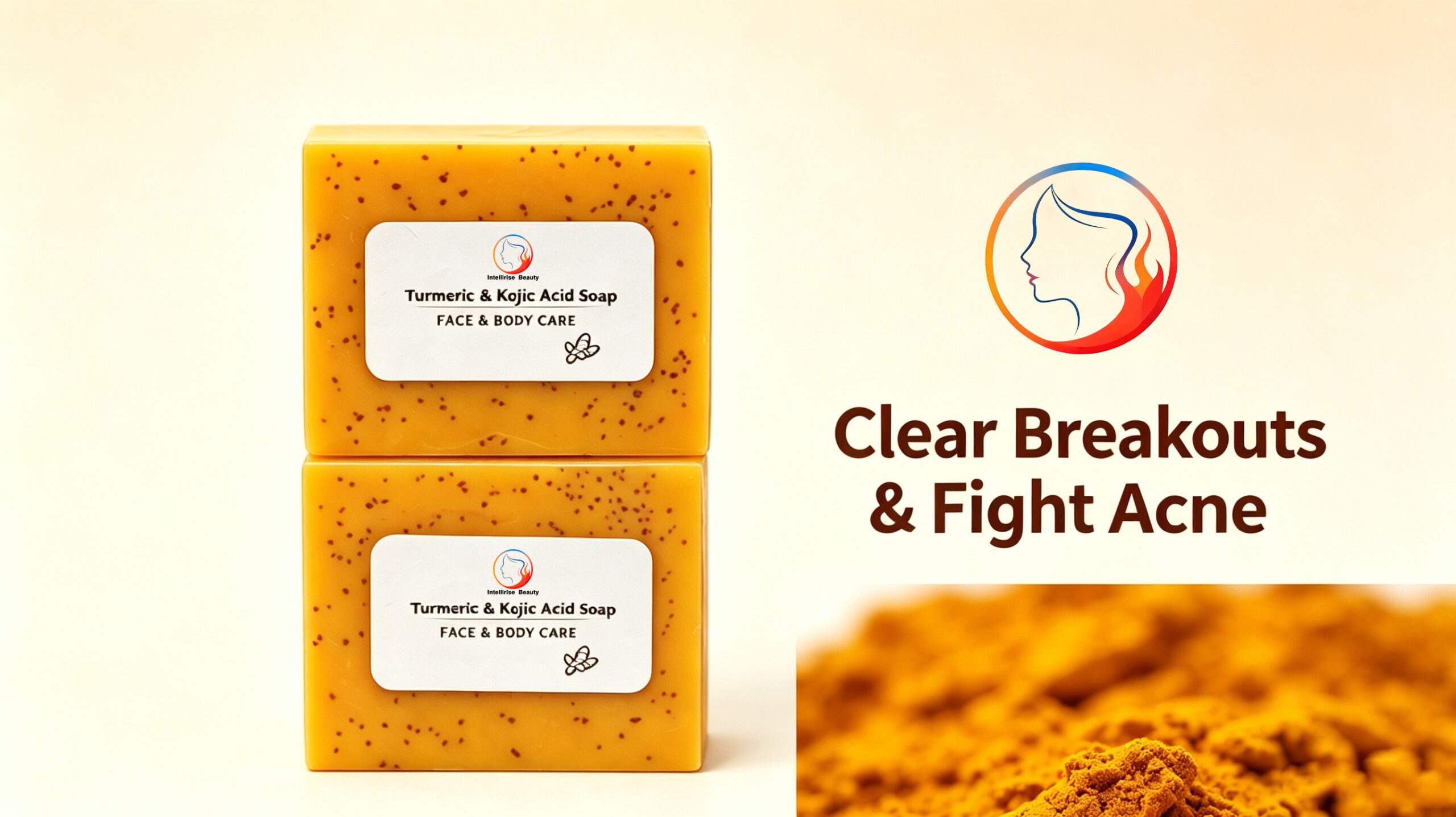 In-stock Handmade Cold Process Turmeric Lemon Kojic Acid Bar Soaps for Bath and Face - Image 3