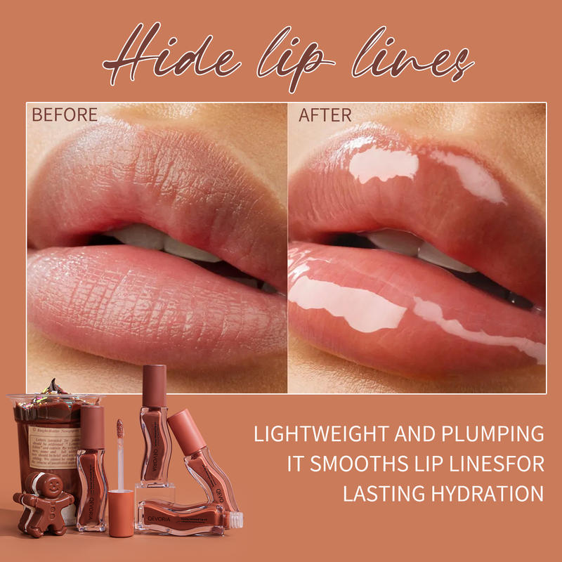 QEVORIA Exclusive Ice Cream Flavor Lip Gloss Lip Glaze Mirror Water Light Not Easy Touch Cup Moisturize Lips - Image 3