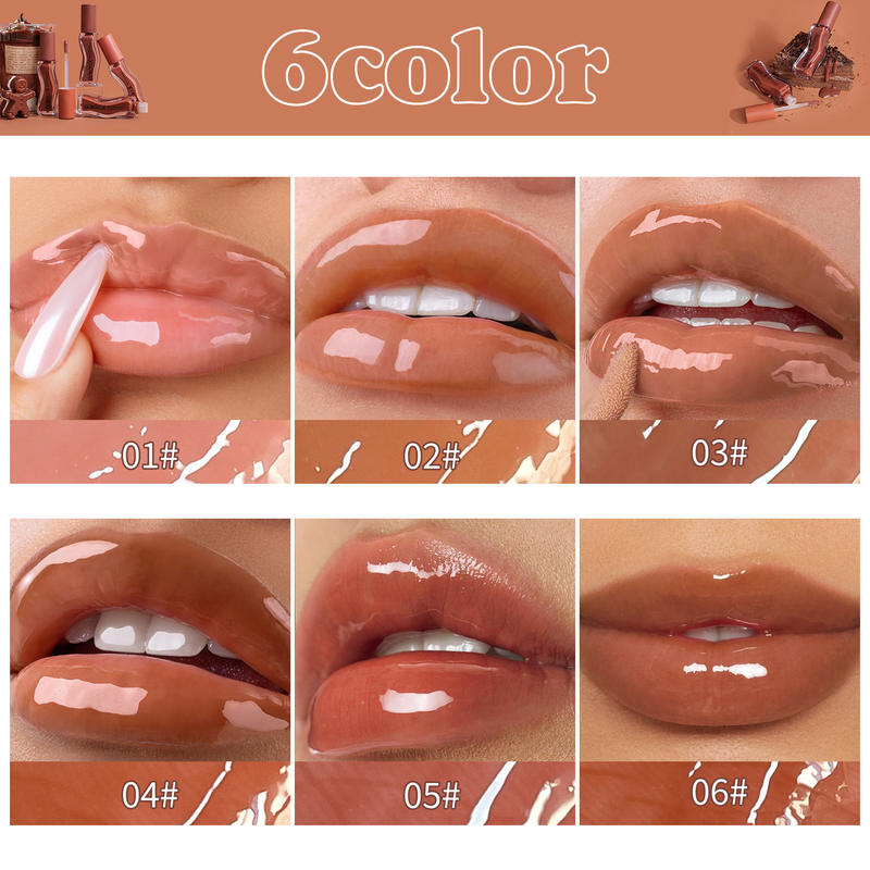 QEVORIA Exclusive Ice Cream Flavor Lip Gloss Lip Glaze Mirror Water Light Not Easy Touch Cup Moisturize Lips - Image 4